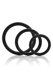Ерекційне кільце CalExotics Tri-Rings 3 шт чорний - мініатюра 2