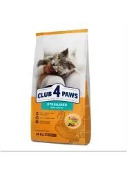 Сухий корм Club 4 Paws Adult Cats Sterilised Клуб 4 Лапи для дорослих стерилізованих кішок з індичкою, 14 кг