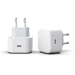 Зарядний пристрій - блочок FoxConn Dynamic Power Adapter PD 40W - 60W 1:1 для Apple 1 вихід юсб-с білий - мініатюра 2