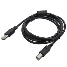 Кабель USB 2.0 AM - USB BM, 1.8 м, чорний, Patron, феритовий фільтр (PN-AMBM-18F)