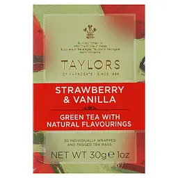 Чай зеленый Taylors of Harrogate Strawberry & Vanilla Green Tea с клубникой и ванилью 20х1.5 г