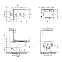 Унітаз-компакт QTAP Kalao Rimless QT08221213AW c бачком і сидінням Soft Close дюропласт - мініатюра 10