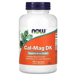 Кальцій та магній NOW Cal-Mag DK Caps, 180 капсул для підтримки кісток та зубів