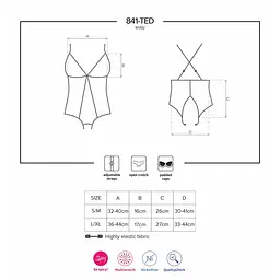 Боді Obsessive 841-TED-1, S / M - мініатюра 5