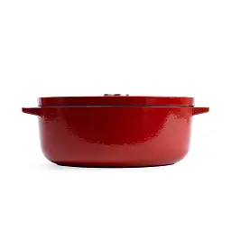 Гусятниця чавунна з кришкою KitchenAid 30 см 5,6 л червона (CC006063-001) - мініатюра 4