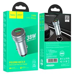 Автомобільний зарядний пристрій HOCO Z49B Level PD38W(1C1A) car charger сірий - мініатюра 5