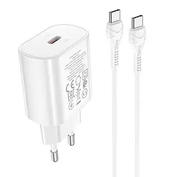 Адаптер мережевий HOCO Type-C to Type-C Cable Jetta charger set N22 25W білий - мініатюра 5
