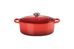 Каструля із кришкою Le Creuset Signature Cast Iron Oval Casserole 21178270602430 27 см 4.1 л вишневий
