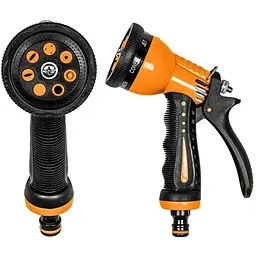 Пістолет Bradas для поливу пластиковий ZEBRA TWIN 8 режимів BLACK LINE ECO-7203T