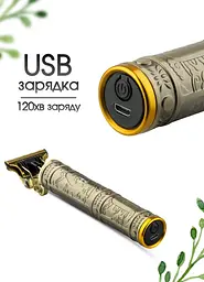 Машинка Для Стрижки Волосся Акумуляторна Raf Триммер для стрижки, Тример для бороди, тример для гоління, електробритва 5 Вт Gold - мініатюра 4