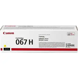 Картридж Canon 067H MF651ColorWay/MF655Cdw/MF657Cdw/LBP631ColorWay/LBP633Cdw Yellow (5103C002)