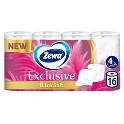 Уцінка. Туалетний папір Zewa Exclusive Ultra Soft чотиришаровий 16 рулонів