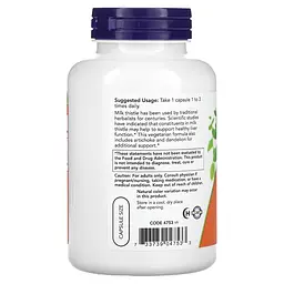 Натуральна добавка NOW Silymarin Milk Thistle 300 mg, 200 вегакапсул - мініатюра 3