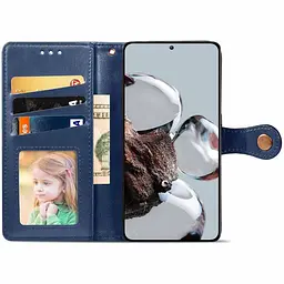Шкіряний чохол-книжка GETMAN Gallant (PU) для Xiaomi 12T / 12T Pro Синій - мініатюра 3