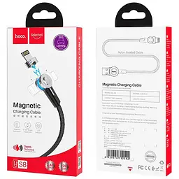 USB Cable Hoco S8 Magnetic Lightning Black 1m - мініатюра 6