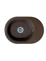 Кухонна мийка Adamant OVALE коричнева 610x420x180 мм, з крилом 61 см - мініатюра 1