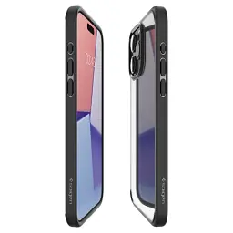 Прозорий чохол Spigen Ultra Hybrid Matte Black для iPhone 15 Pro (ACS06713) - мініатюра 4