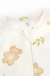 Хлопковый человечек на молнии для новорождённых с манжетами Bears - миниатюра 3