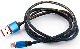 Кабель Dengos NTK-L-MT Round Lightning Cable 1m Jeans