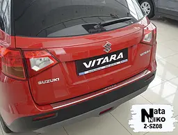 Накладка на задній бампер для Suzuki Vitara 2015- Нержавіюча сталь з загином 1 шт (Premium Z-SZ08) - мініатюра 2