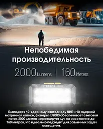 Налобний ліхтар Nitecore HU2000 Type-C 2000лм 160м білий + червоне світло (10 режимів) - мініатюра 8