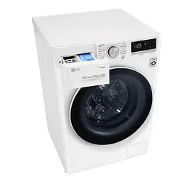 Пральна машина LG з фронтальним завантаженням F4V5RS0W, 10,5кг, 1400, A+++-40%, Пар, глибина 56см, Дисплей, Інвертор, Білий (F4V5RS0W) - мініатюра 7