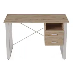 Письмовий стіл із ящиками Ferrum-decor Оскар 750x1400x600 метал Білий ДСП Дуб Сан-Марино 16 мм (FRD-103242)