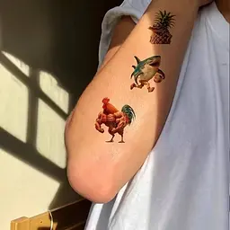 Дитячі тимчасові тату "Італійський брейнрот" Italian-brainrot-tattoo-1, 12х7 см - мініатюра 2