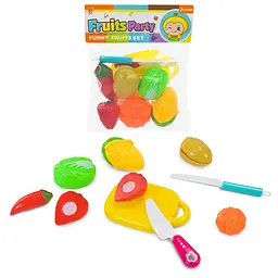 Игровой набор овощей и фруктов на липучках Fruits Party с двумя ножами (3373E)
