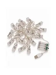 Светодиодная гирлянда-прищепки 3 м 20 LED от USB и батареек для декора теплый белый (37261549)