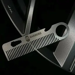 Гребінець для бороди та волосся Barbers Metal Comb металевий - мініатюра 6