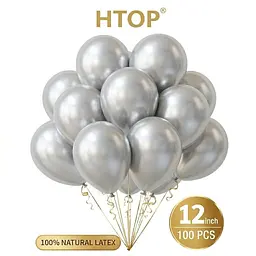 Надувні повітряні кулі HTOP 100 шт Party Balloons 30 см Товари для оформлення Дня народження Святкова атрибутика Сірий металік