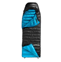 Спальний мішок із натуральним пухом Naturehike CW400 NH18C400-D M Чорно-блакитний