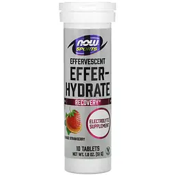 Шипучі таблетки Now Foods Effer-Hydrate Effervescent Orange Strawberry 10 таблеток