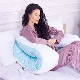 Подушка MirSon для вагітних і відпочинку Eco Line №8031 U-подібна White-Blue (2200006185062) - мініатюра 6