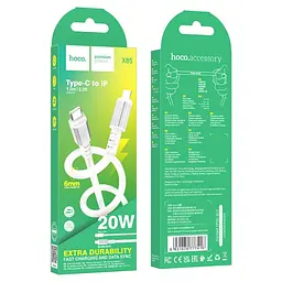 Кабель Hoco X85 Pisces Cable Type-C to Lightning 2A 1m White - мініатюра 2