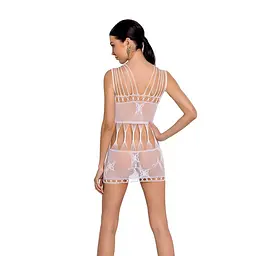 Бодістокінг мінісукня з метеликами Passion BS090 One Size white - мініатюра 2