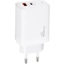 Зарядное устройство для XoKo 1xUSB-C PD45W + 1xUSB QC3.0 GaN white (XK-QC-450) - миниатюра 10