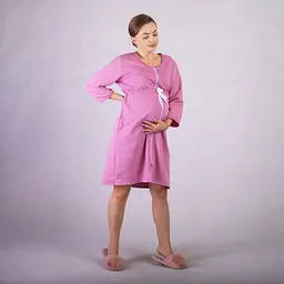 Жіночий теплий халат для вагітних розмір 50/52 Люба Tiana Рожевий