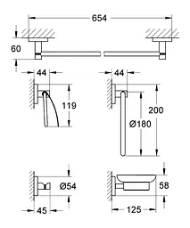 Набір аксесуарів для ванної кімнати Grohe Essentials 40344001, Хром - мініатюра 2