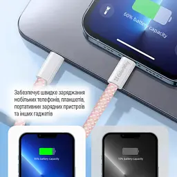 Дата кабель USB-C to USB-C 1.0m 60W 3.0А pink ColorWay (CW-CBPDCC061-P) - мініатюра 10