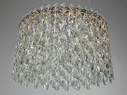 Підвісна кришталева LED люстра Diasha 582/400G золото 37 см 52 W 3 режими світла - мініатюра 3