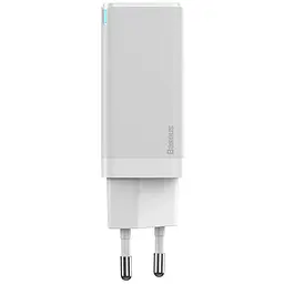 Мережевий зарядний пристрій Baseus GaN2 Q.Charger 1USB + 1Type-C + Cable Type-C 45W CCGAN-Q02 White - мініатюра 4
