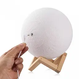 Нічник Лампа Місяць Magic 3D Moon Light на акумуляторі, 6 кольорів, діаметр 13 см - мініатюра 4