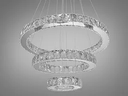 Люстра стельова LED Diasha 7201-8A/580+400+200HR, 66W, хром, кришталь, сучасний стиль, регулювання висоти, пульт ДУ - мініатюра 4