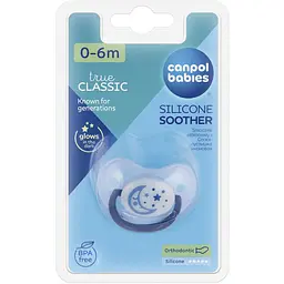 Пустушка Canpol babies Night Dreams силіконова анатомічна 0-6 міс. блакитна (22/500_blu_new) - мініатюра 3