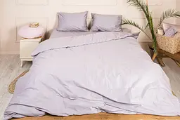Комплект постільної білизни Ecotton двоспальний 180х215 см однотонний бузковий (22228) (22228)