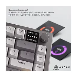Клавіатура Ajazz AF82 Wireless/Bluetooth/USB UA Gray/White/Orange (AF82-GWO) - мініатюра 9