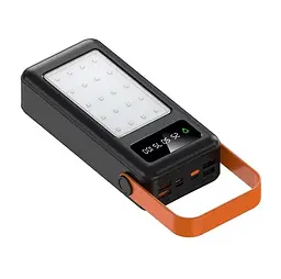 Портативний зовнішній акумулятор Bilintong 50000mAh Power Bank + Led лампа Чорний - мініатюра 2