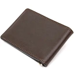 Чоловічий шкіряний зажим для грошей GRANDE PELLE 11х8х0,7 см acs0018634 - мініатюра 2